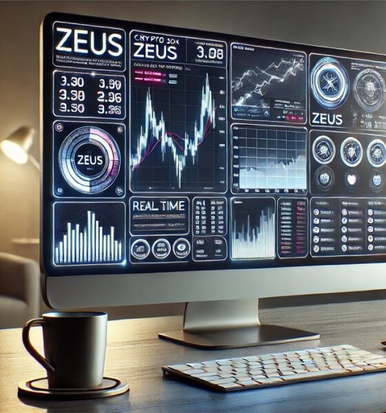 crypto30x.com Zeus platform interface displaying trading analytics and tools.