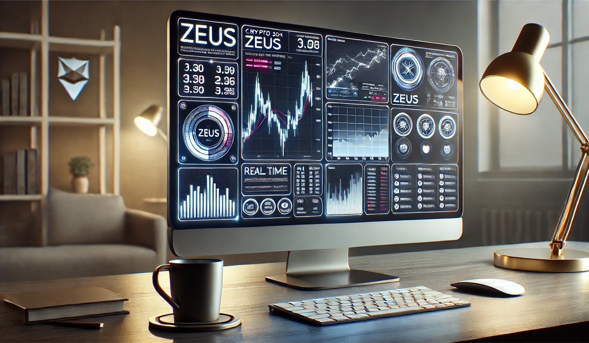 crypto30x.com Zeus platform interface displaying trading analytics and tools.