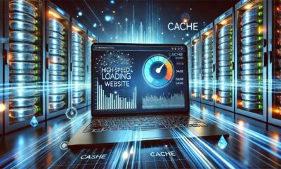 Illustration of megacaching.com boosting website speed with advanced caching strategies