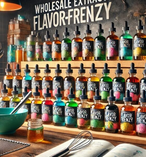 Wholesale extracts Flavorfrenzy showcasing vibrant flavors in bottles, symbolizing quality and variety.