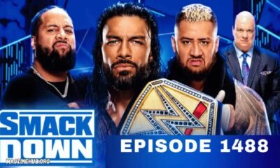 WWE SmackDown Episode 1488 highlights with intense moments and wrestlers.