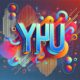 Abstract representation of the word yhou symbolizing creativity and innovation, featuring dynamic shapes and vibrant colors.