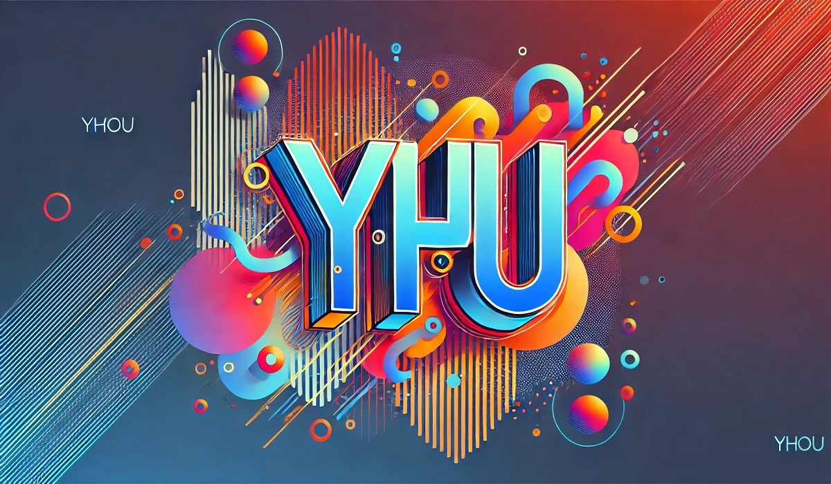 Abstract representation of the word yhou symbolizing creativity and innovation, featuring dynamic shapes and vibrant colors.