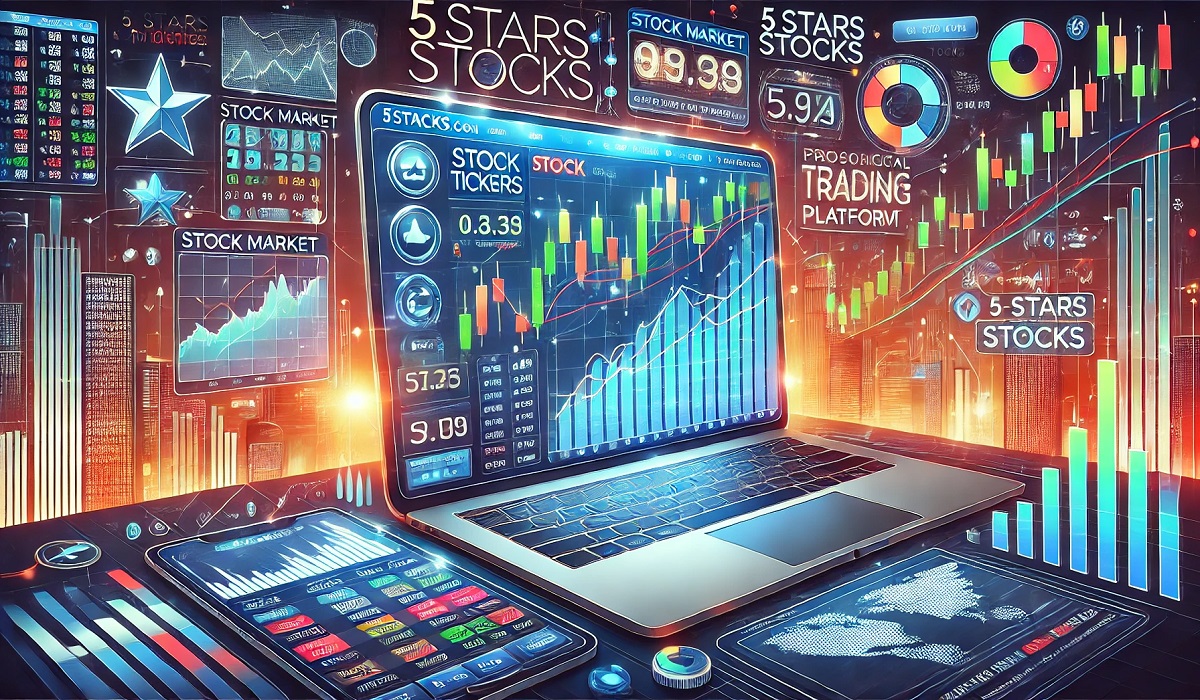 5stars stocks.com homepage showcasing stock market charts and trading tools on a professional platform.