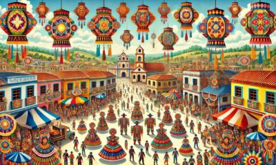 A vibrant representation of ciulioneros cultural heritage and traditions in a festive setting