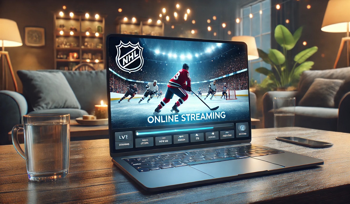 Streaming an NHL game using methstreams nhl with a vibrant hockey match on a digital screen.