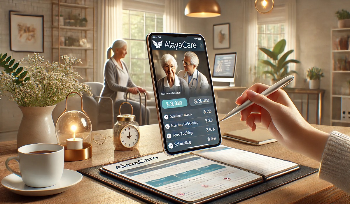 alayacare app dashboard showcasing home care management features