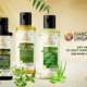 A collection of Khadi Organic skincare and haircare products, emphasizing natural ingredients.