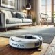 ComfyUI Trifo robotic vacuum navigating through a modern living room.