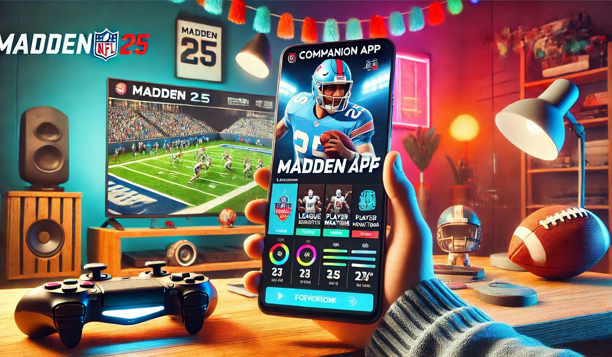 Madden 25 Companion app interface with league stats and updates